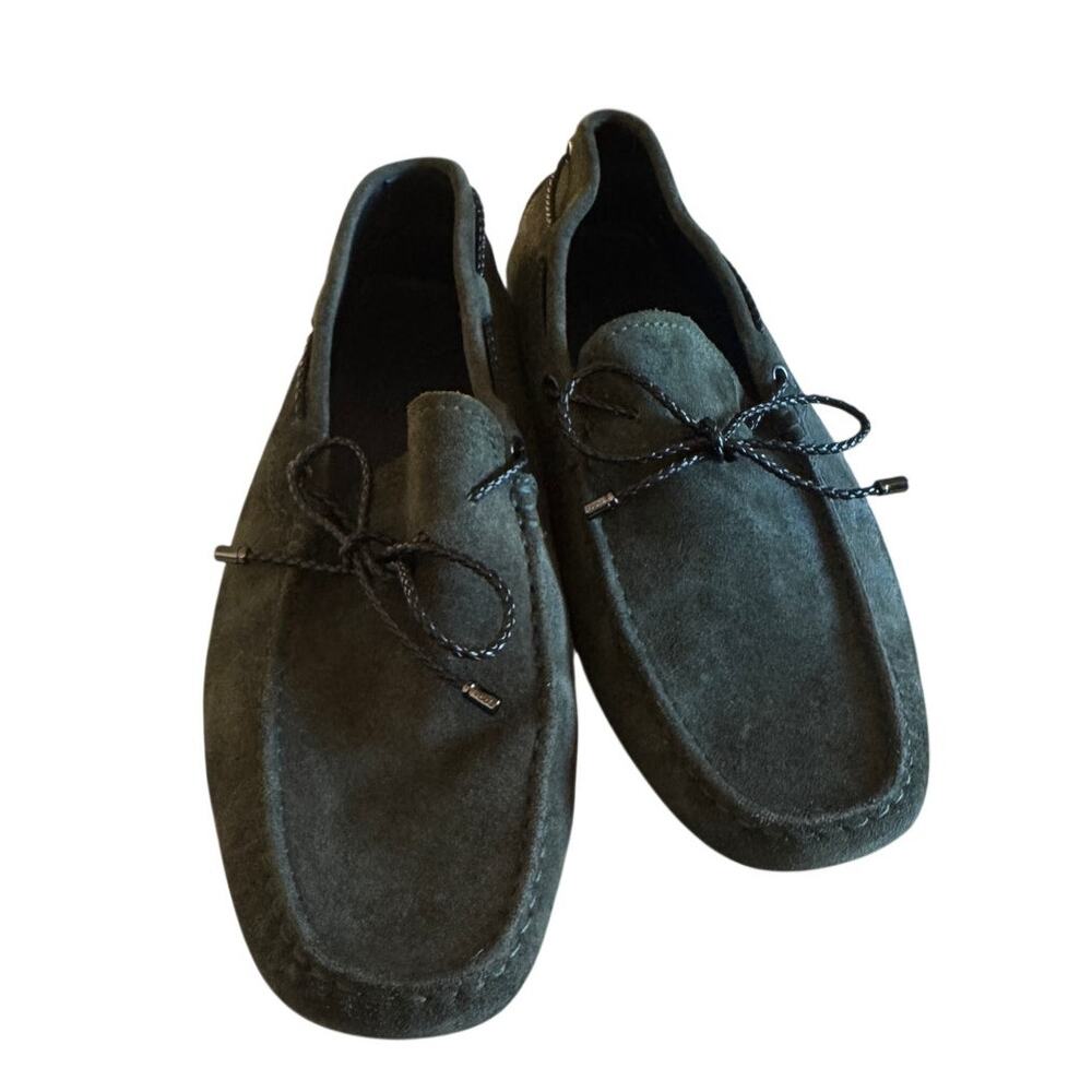 Tod's NWOT Men's Olive Green Nubuck Suede Bow Loafers